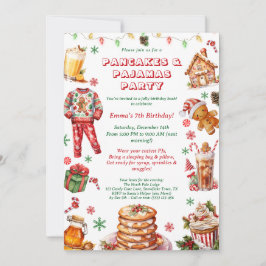 Invitación Navidades Crepes y Fiesta de Cumpleaños de Pajamas
