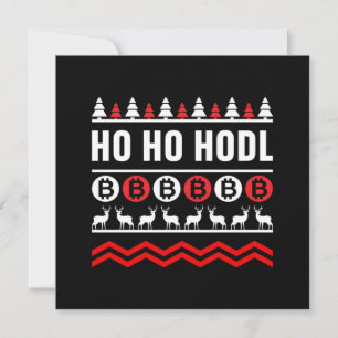 Invitación Navidades Crypto Ho Hodl Bitcoin BTC Money Gift