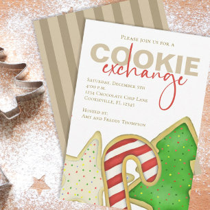 Invitación Navidades Cute Whimsical Sweet Cookie Exchange