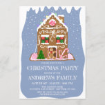 Invitación Navidades Cute Winter Gingerbread Candy House<br><div class="desc">Esta encantadora y festiva invitación a la fiesta de los Navidades es perfecta para las vacaciones. Presenta ilustraciones personalizados de un hombre de pan de jengibre frente a su casa de jengibre con dulces, una galleta de azúcar de árbol de Navidad, decoraciones de hielo, chupetes, gotas de goma y caramelos...</div>