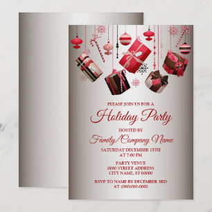 Invitación Navidades dan Fiesta de vacaciones coloridas