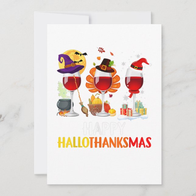 Invitación navidades de acción de gracias de halloween con vi (Anverso)