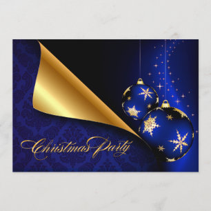 Invitación Navidades de Acondicionamiento Elegante Blue Black