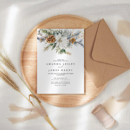 Invitación Navidades de acuarela Boda floral de invierno