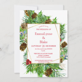 Invitación Navidades de acuarela cautivadores Boda de vegetac