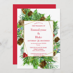 Invitación Navidades de acuarela cautivadores Boda de vegetac
