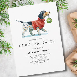 Invitación Navidades de acuarela de perro lindo