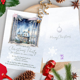 Invitación Navidades de acuarela del bosque de pinos de invie