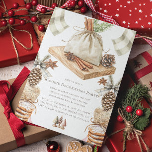 Invitación Navidades de acuarela Fiesta decorativo de cookies