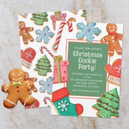 Invitación Navidades de acuarela Fiesta decorativo de cookies