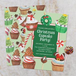 Invitación Navidades de acuarela Fiesta decorativo de pastele