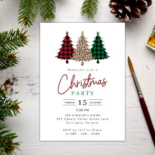 Invitación Navidades de acuarela invierten feriado en árboles