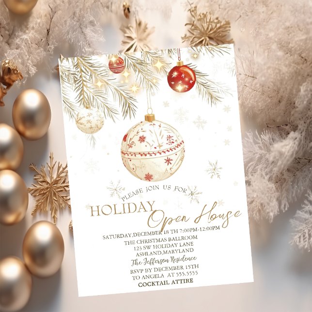 Invitación Navidades de acuarela Salones de la casa abierta (Subido por el creador)
