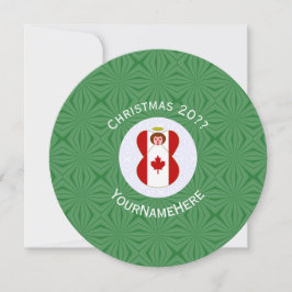 Invitación Navidades de Angel de Bandera Canadiense Personali