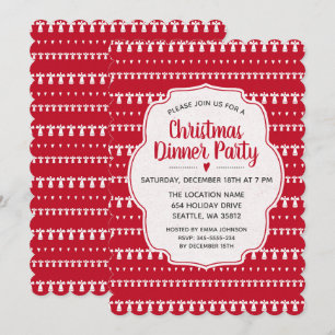 Invitación Navidades de ángeles en Fiesta de cena roja