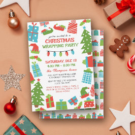 Invitación Navidades de Arbol y Regalos Whimsical Envuelto Fi