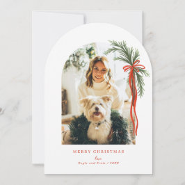 Invitación Navidades de arca navideña verde swag rojo Bow fot