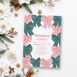 Invitación Navidades de arcos rojos y verdes en Soirée