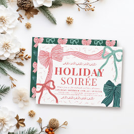 Invitación Navidades de arcos rojos y verdes en Soirée