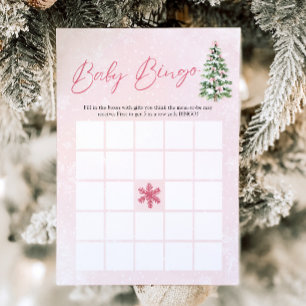 Invitación Navidades de arcos rosados Bingo Juego de Baby Sho