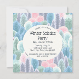 Invitación Navidades de Arsty Winter Pastel Trees Fiesta