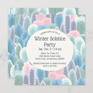 Invitación Navidades de Arsty Winter Pastel Trees Fiesta