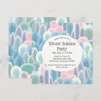 Invitación Navidades de Arsty Winter Pastel Trees Fiesta