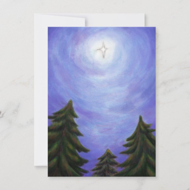 Invitación navidades de arte de pintura estrella de brillante (Anverso)