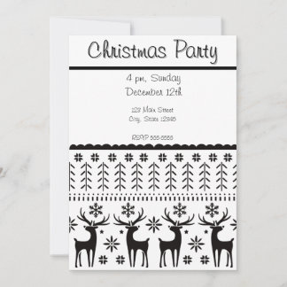 Invitación Navidades de arte popular moderno reno