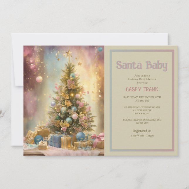Invitación Navidades de Baby Shower (Anverso)