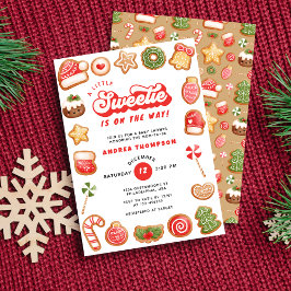 Invitación Navidades de Baby Shower Little Sweetie Gingerbrea