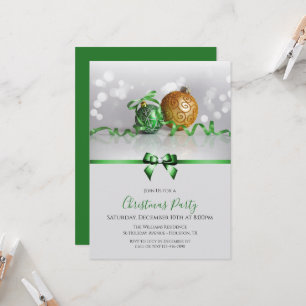 Invitación Navidades de balbuceo festivo, cintas y flores de