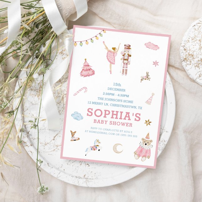 Invitación Navidades de Balerina de Piratas Rosados Baby Show (Subido por el creador)