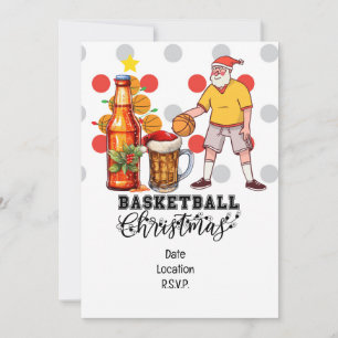 Invitación Navidades de baloncesto de Santa Claus
