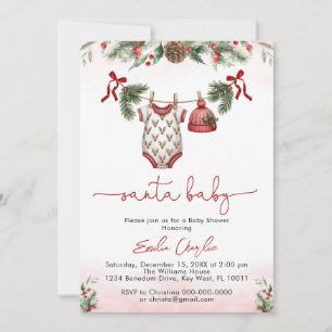 Invitación Navidades de bebé de Santa Claus Ducha de bebé en 