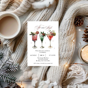 Invitación Navidades de bebidas festivas Fiesta I
