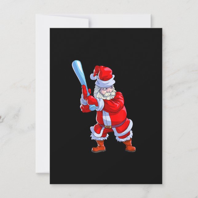 Invitación Navidades de béisbol Shirt Men Boys Softball Santa (Anverso)