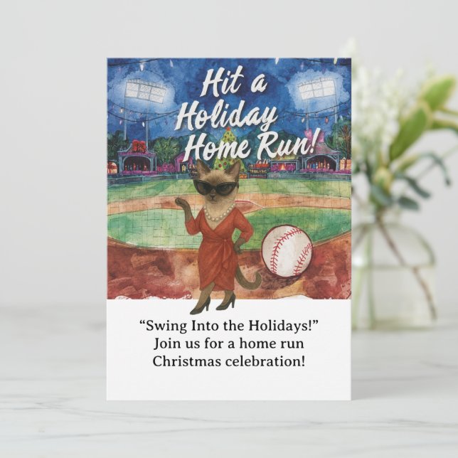 Invitación Navidades de béisbol temáticos para amantes del ga (Anverso de pie)