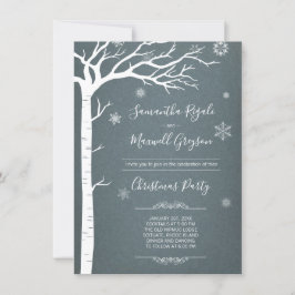 Invitación Navidades de Birch Tree en invierno ruso