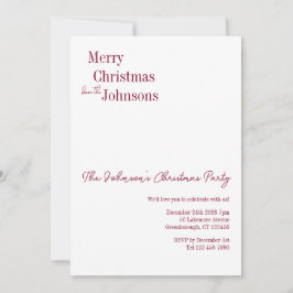 Invitación Navidades de Borgoña Fiesta mínimo