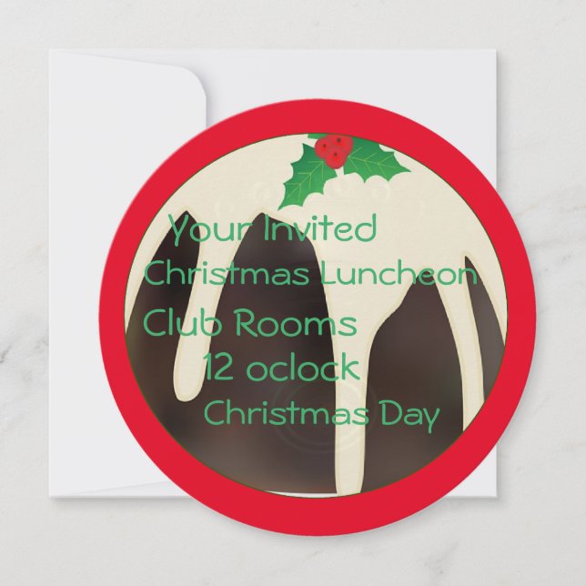 Invitación Navidades de bowling en césped Pudding, (Anverso)
