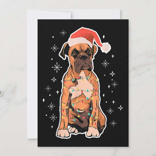 Invitación Navidades De Boxeo Usan Hadas De Perro De Navidade (Anverso)