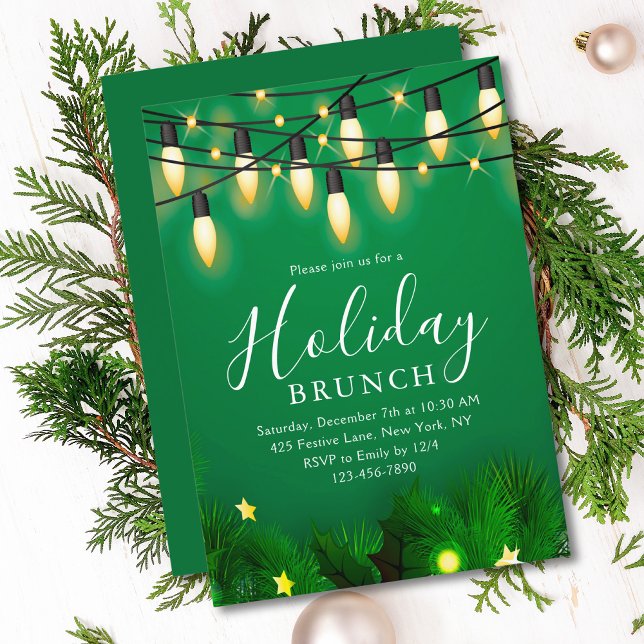Invitación Navidades de brunch  de brunch Moda floral (Subido por el creador)