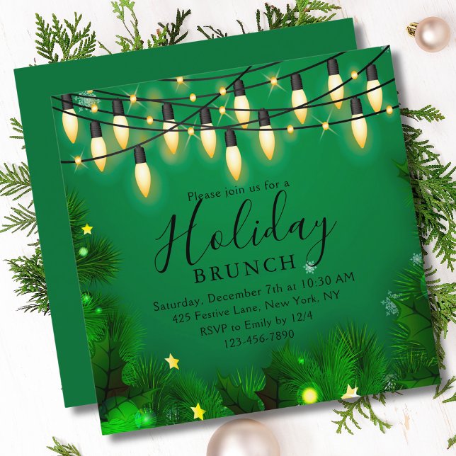 Invitación Navidades de brunch  de brunch Moda floral (Subido por el creador)