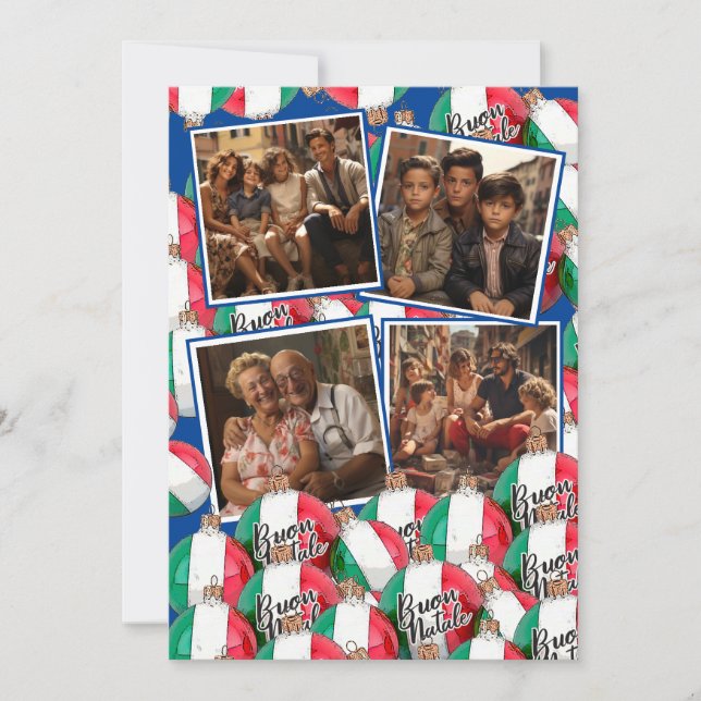 Invitación Navidades de Buon Natale saludan al Royal Blue (Anverso)