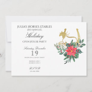 Invitación Navidades de caballos de la moderna fiesta navideñ