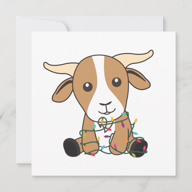 Invitación Navidades de cabras animales de invierno (Anverso)