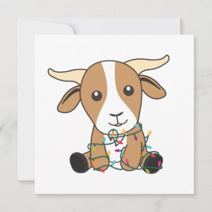 Invitación Navidades de cabras animales de invierno