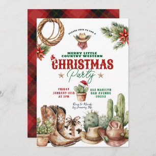 Invitación Navidades de Cactus a Fiesta de Navidades occiden