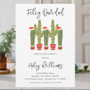Invitación Navidades de Cactus de Feliz navidad Fiesta Waterc